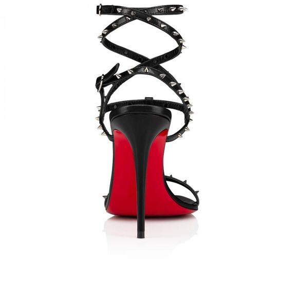 Christian Louboutin Bombina Spikes 100 Black Ankle Strappy Sandal Heel Pump 36 - Picture 12 of 12